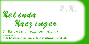 melinda maczinger business card